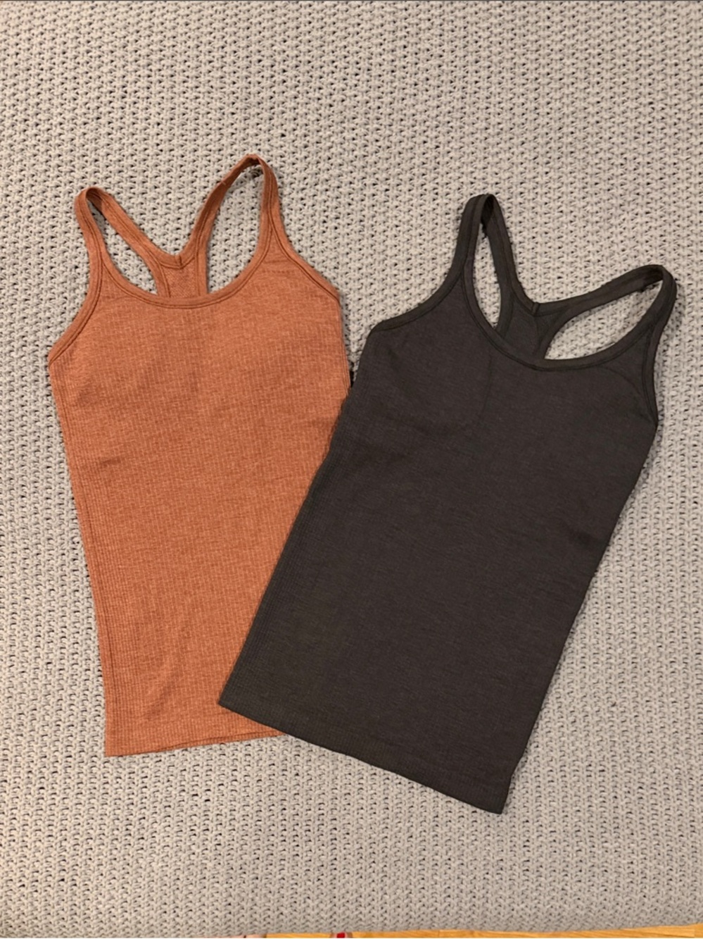 lululemon athletica Ribbed Tank Tops in Rust Orange and Black
